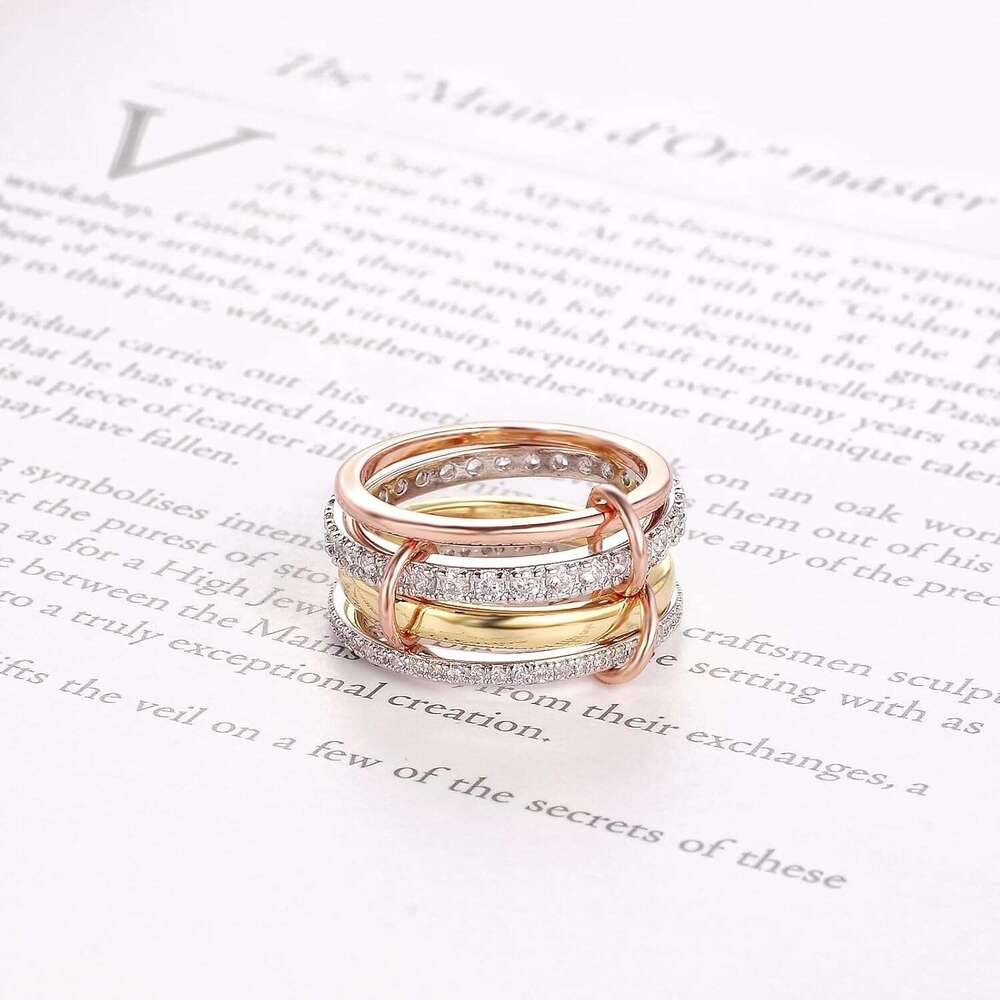 Plated Stackable for Women 4-Piece Non Tarnish Rings with CZ Cubic Zirconia Sterg Sier & Rose Gold Elegant and Versatile Jewelry Gift