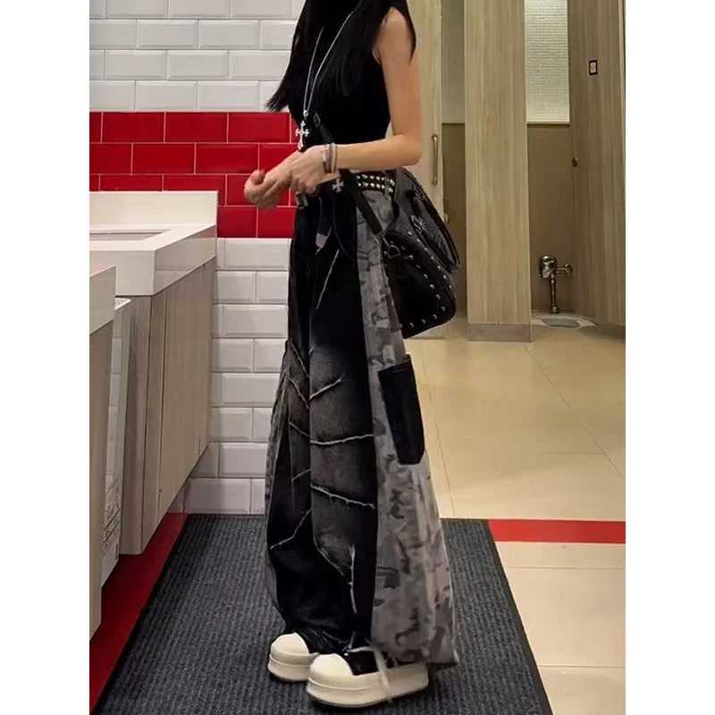 Womens Black Jeans Harajuku Y2k 90s Aesthetic Baggy Denim Trousers Korean Straight Jean Pants 90s Vintage 2000s Trashy Clothes J251031