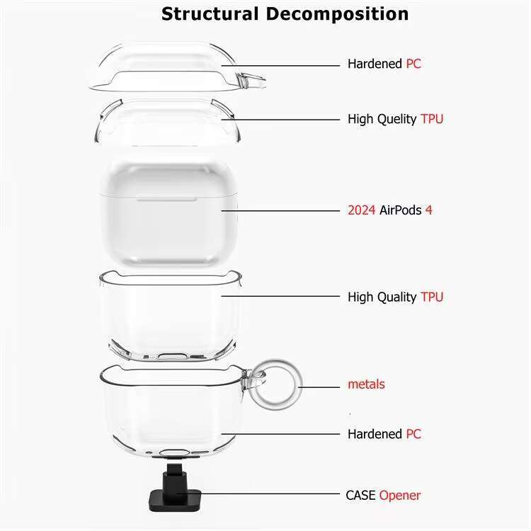 Stylish Glitter clear case 4 NEW 2024 Earphone Cases Trendy Headphone Cover Fit for Female