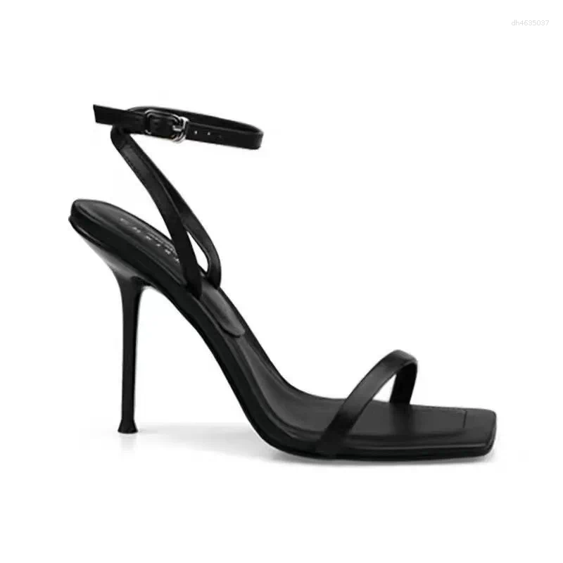 Sandals 2025 Ladies Shoes Buckle Strap Women's Fashion Open Toe Dress Plus Size Solid Elegant Heeled hurenlakeshoes