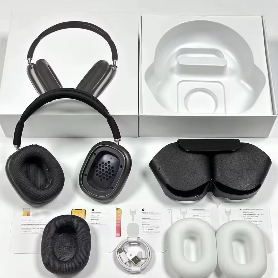 Apple Headphones Appleheadphones P9 Pro Wireless Earphones Bluetooth Headphones Stereo HIFI Super Bass Max Noise Cancelling Lack Sier Headset Aa Jgh123 jgh127