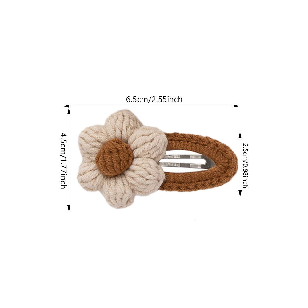 8 pieces/batch of Korean handmade sunflower hair clips suitable for babies and girls crochet hair clips high-quality and safe knitted childrens hair b