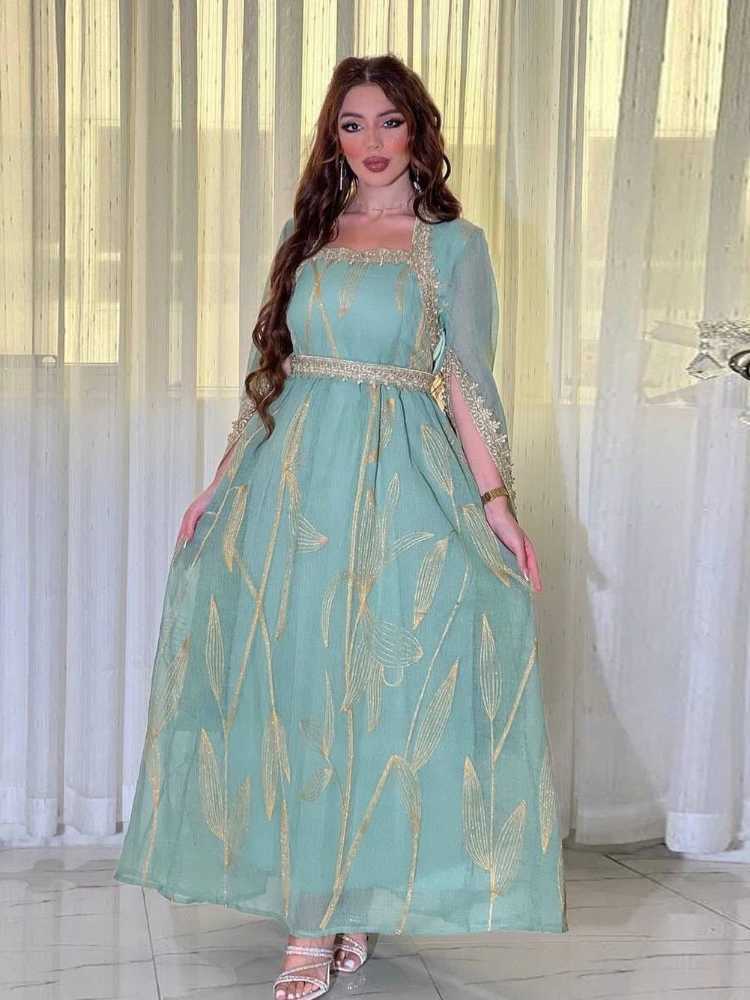 Moroccan Party Dress Dubai Abayas Eid al Fitr Slim Womens Abayas Jalabiya Emboy Ktan Abayas Vestidos Arab Long Robe W250401