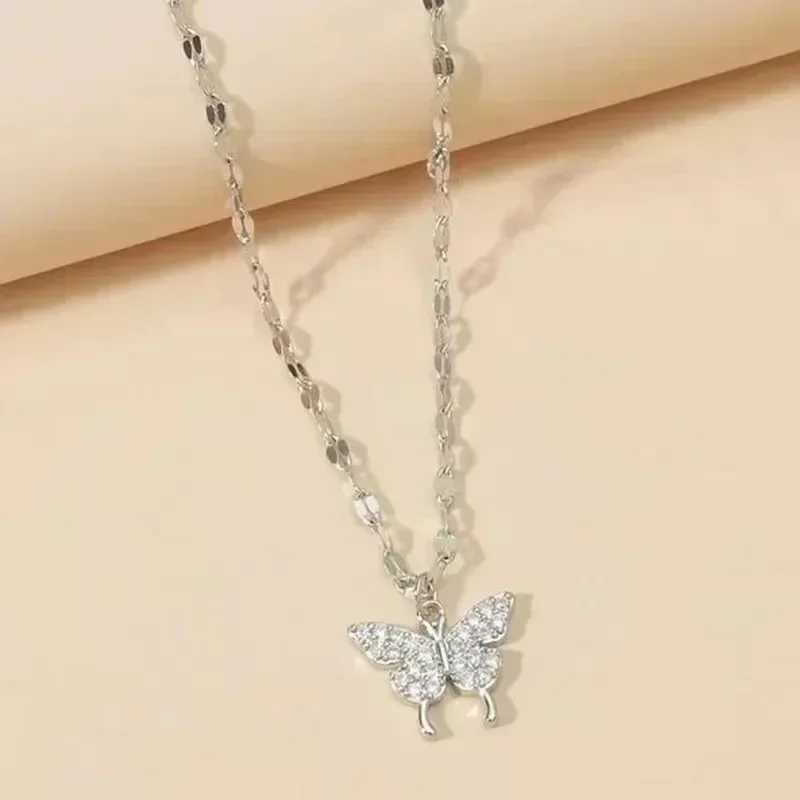 Fashion Women Crystal Zircon Pendant Necklace for Women Girl Crystal Chain Necklace Punk Party Jewelry butterfly necklaceC250407