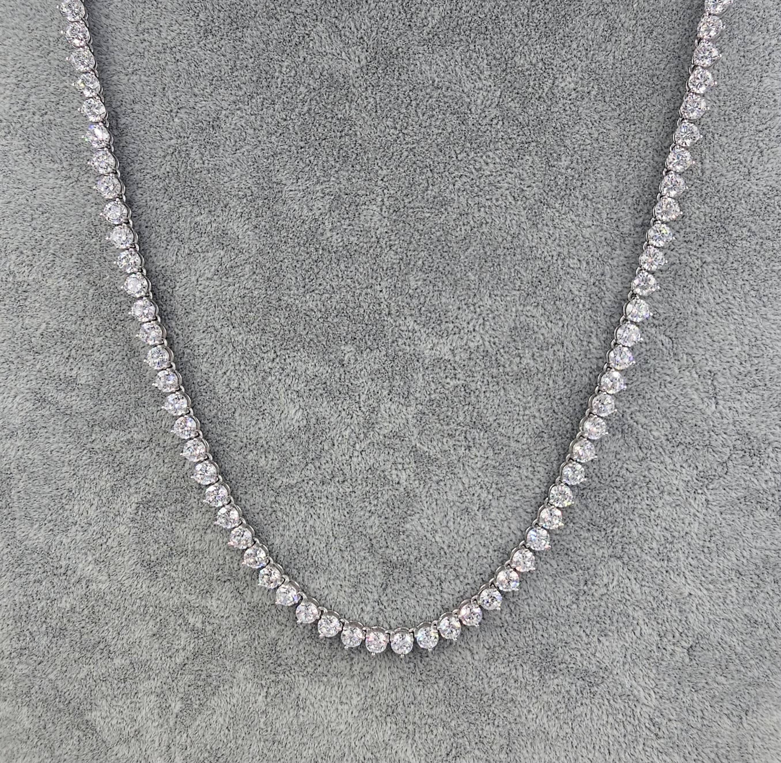 Hot Sale High Quality Tennis Chain 18 Necklace 925 Sterling Silver with Gold Plated Moissanite Diamond and Moissanite for Weddings