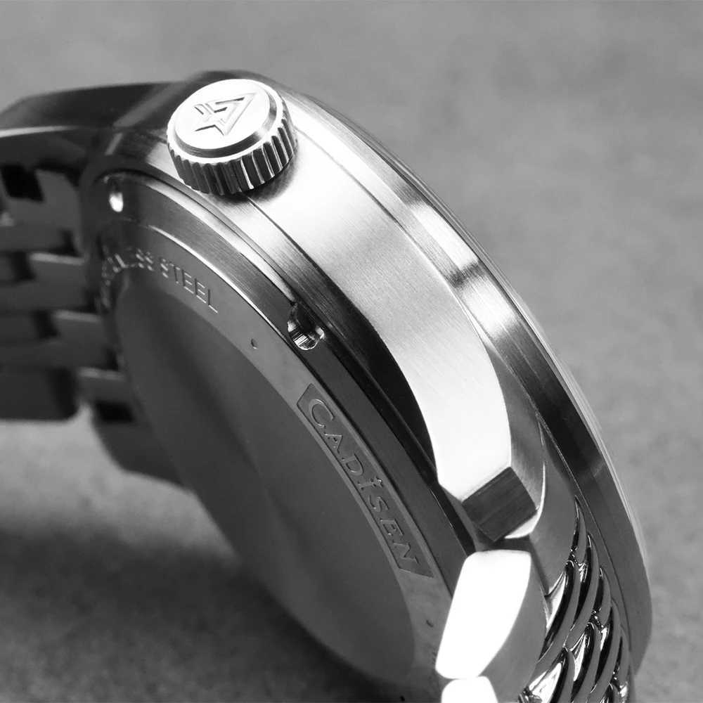 CADISEN Automatic Mechanical Man Silver Business Casual Waterproof Japan MIYOTA 8215 Movement Luminous Mens W251031