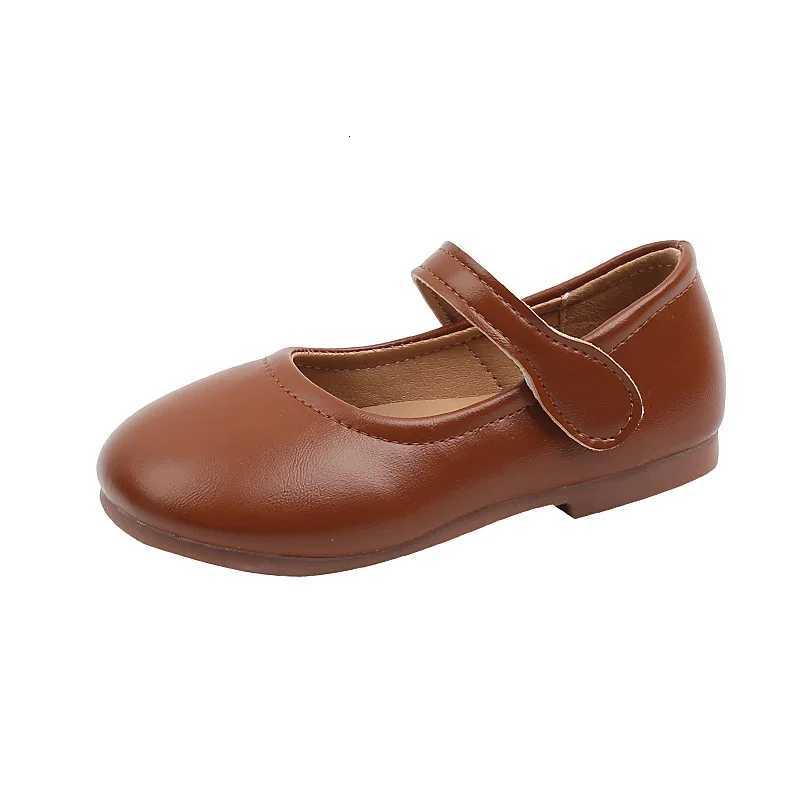 Girls Black Leather Shoes for Wedding Party Back To School Flats Kids Mary Janes Simple Classic Soft Antiskid Kids Casual ShoesT251101