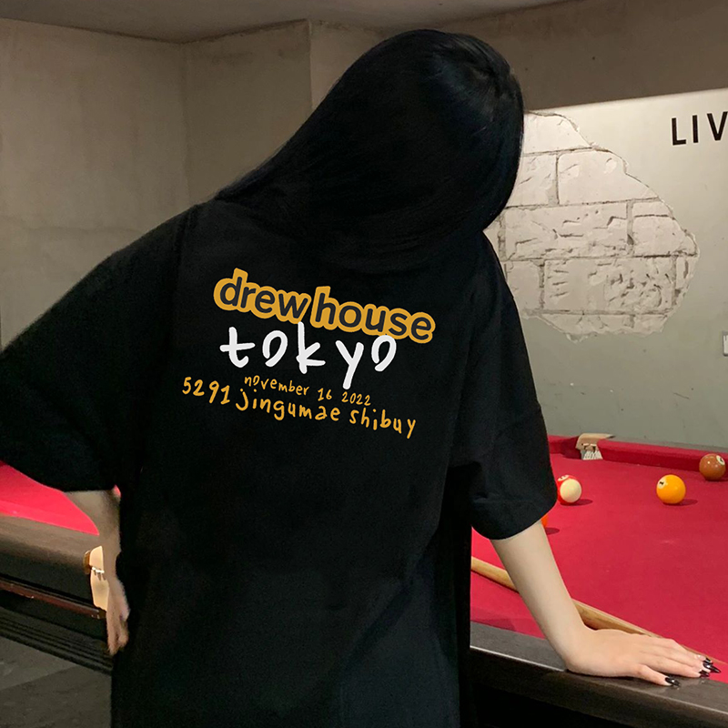 DREW HOUSE Smiling Face Limited to Tokyo Japan Tshirt Mens Clothing Black T-shirts Drew