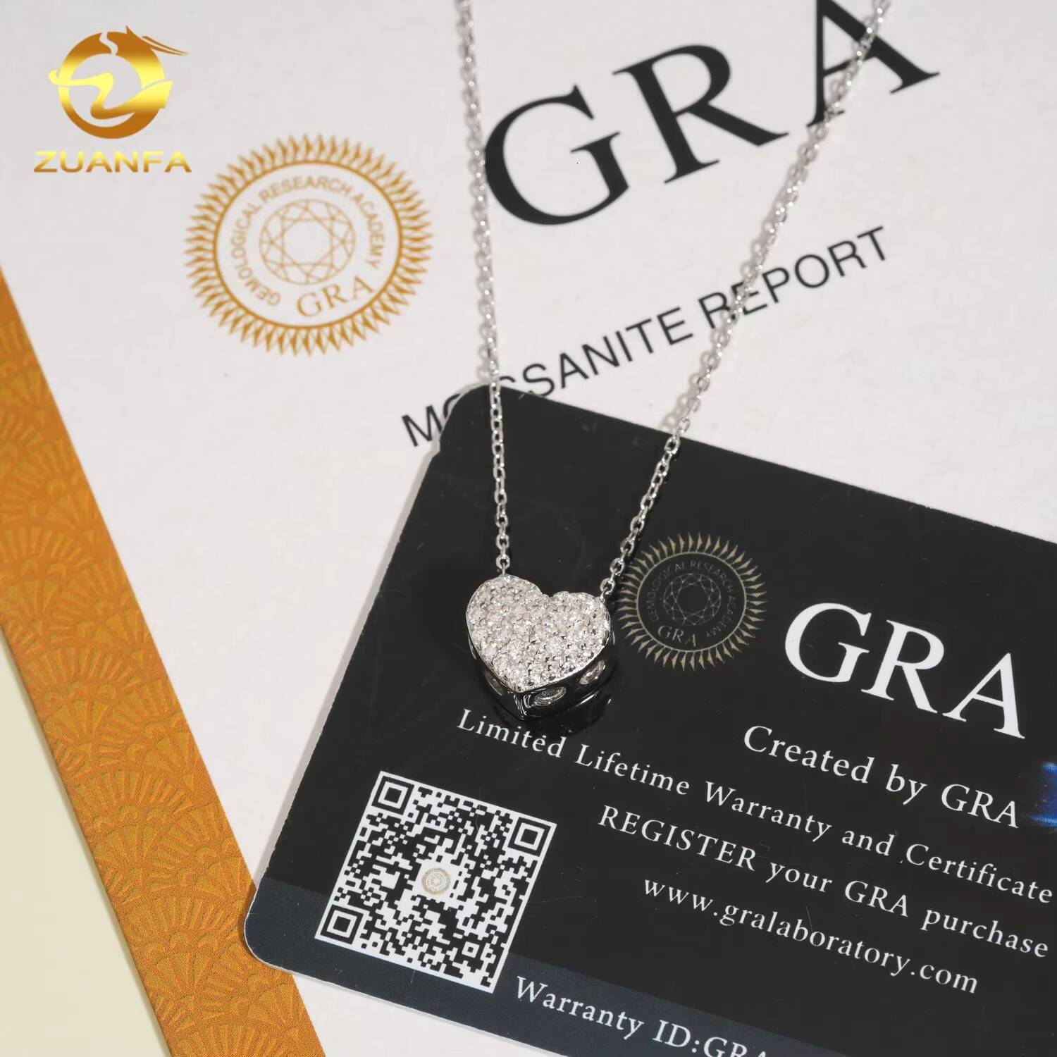 Fashion Women Moissanite Necklace 925 Silver Gift Anniversary Charm Heart Pendant Necklace Pass Diamond Test Ready to Ship