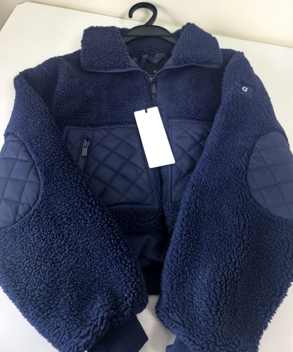 A680 Unisex Cashmere Collar Short Thick Zipper Coat Casual Cotton-Padded Warm Jacket