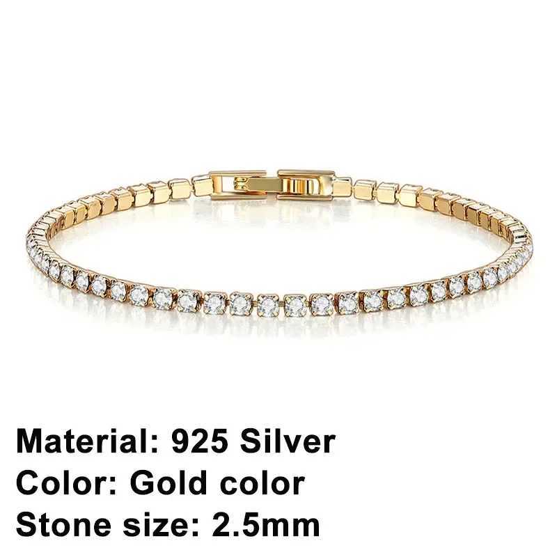 Brand new 925 sterling silver fashionable hip-hop style classic all zirconia tennis sparkling bracelet Exquisite bracelet DIY couple gift Y250329