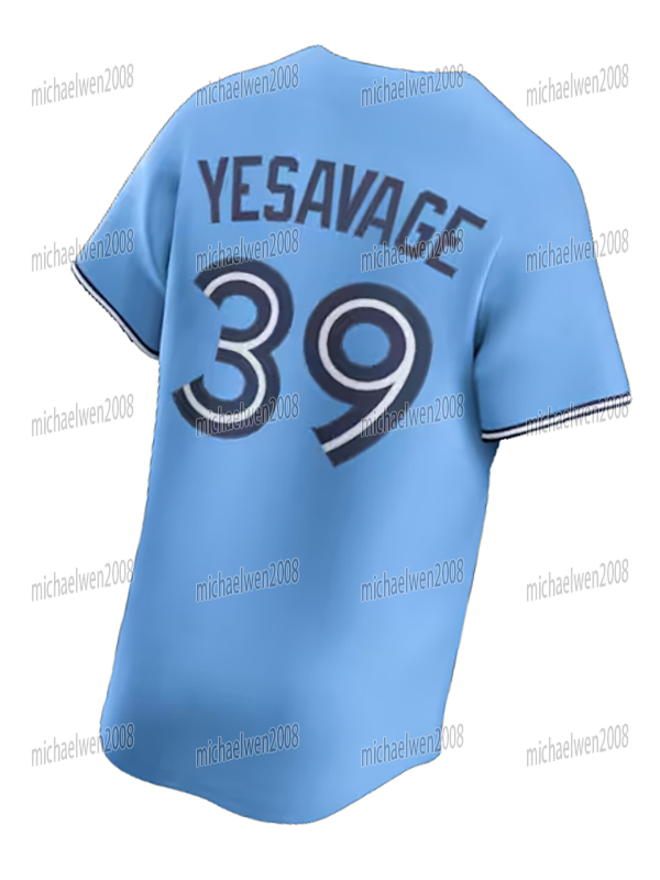 Personalized Custom 39 Trey Yesavage 2025 Baseball Jerseys Vladimir Guerrero Jr. Bo Bichette George Springer Max Scherzer Berrios Alejandro Kirk Ernie
