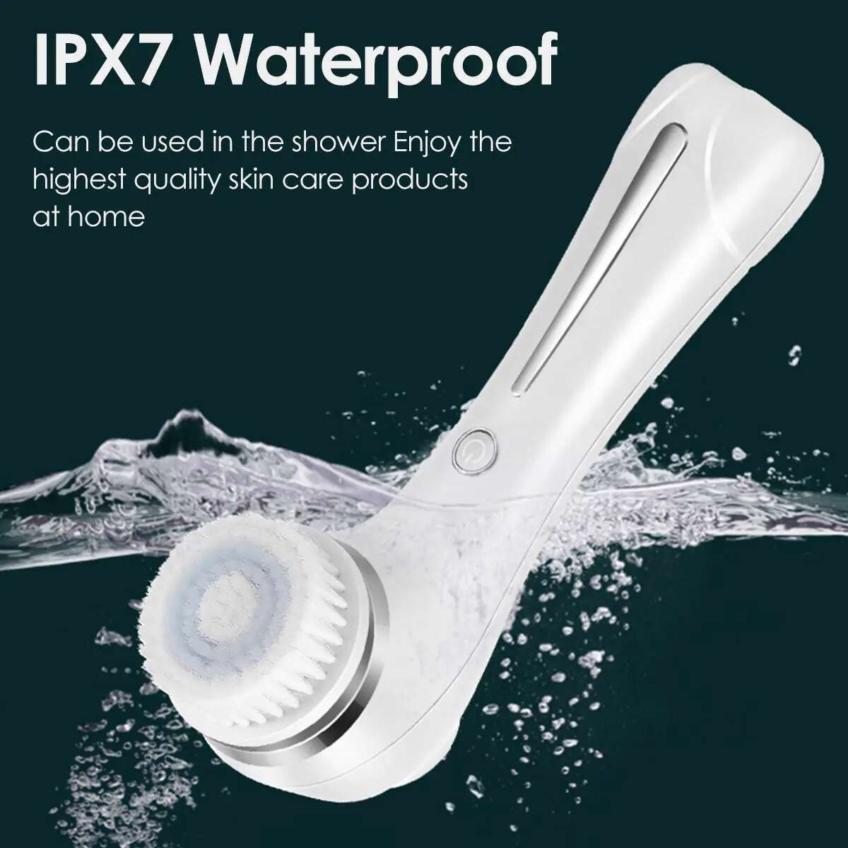 Face Scrubber Sonic Facial Cleansing With 5 Interchangeable Brush Head Ipx7 Waterproof Wireless Rechargeable For Massaging