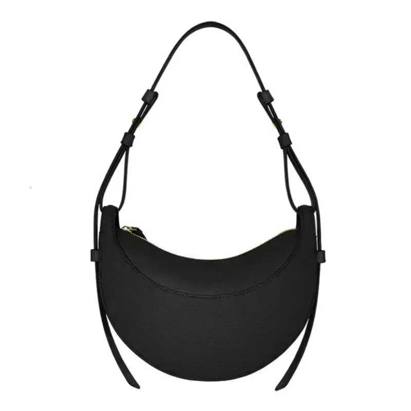 2025 French fashion genuine leather womens shoulder bag crescent bag niche design zipper closure shoulder crossbody bagW251101