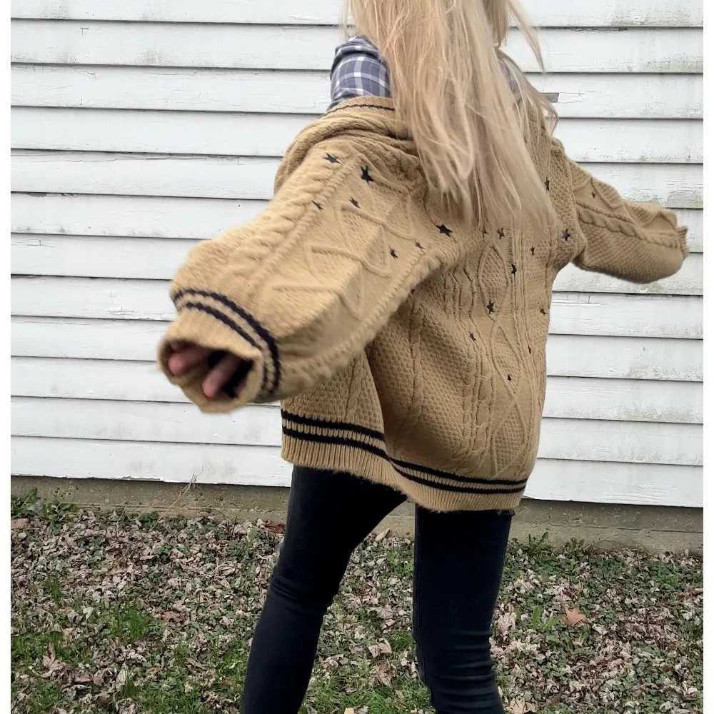 Unisex TS Fearless Cardigan Knitted Brown Valentine Gift VersatileT251101