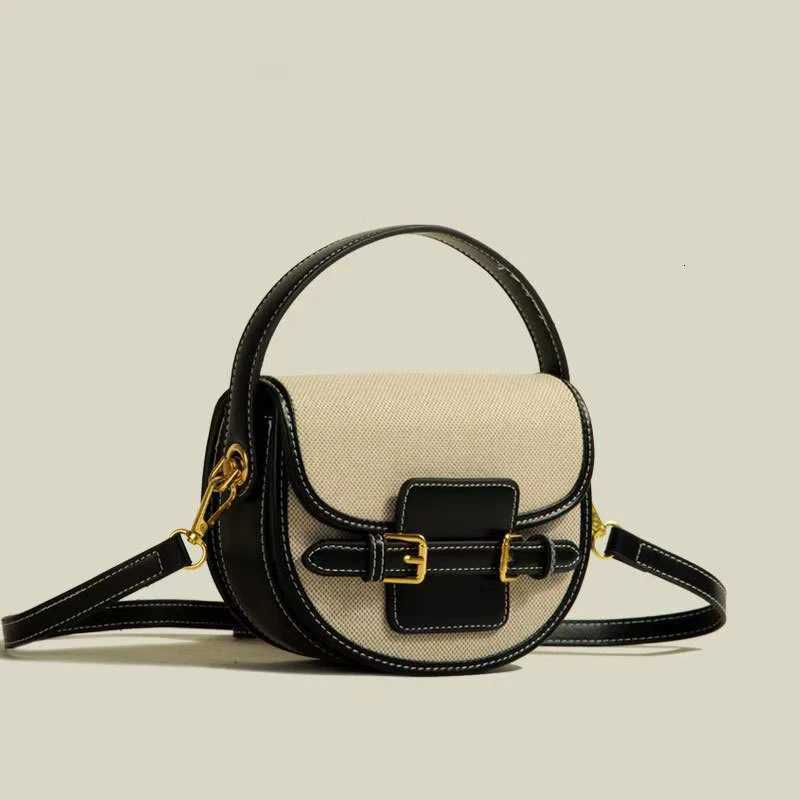 Designer 2025 Wens New Fiable Splicing Handbag Saddle Bag Casual Versatile Crossbody Bag1 Y251120