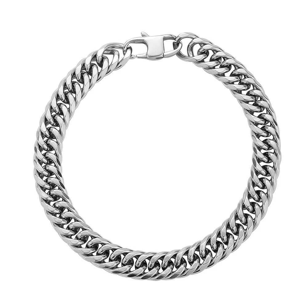 Stainless steel mens bracelet Hip Hop Cuban chain titanium steel bracelet simple jewelry fashion handmade jewelry accessories gifts Y250329