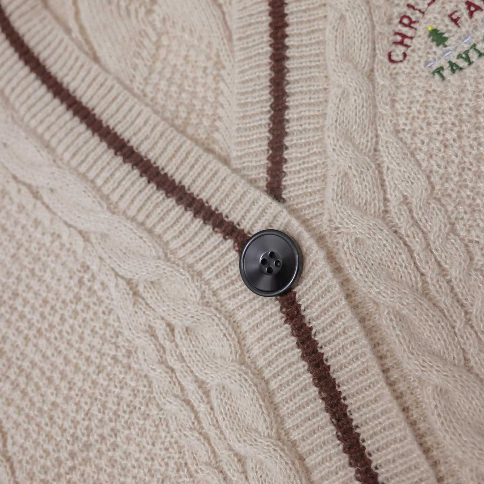 Fansmade Beige White Christmas Farm Cardigan Taylors Version Valentine GiftT251101