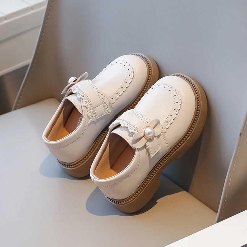 Girl Leather Shoes for School Party Wedding Kids Black Loafers Slipon Children Flats Shoes Sweet Fashion Chic Bow British StyleT251101