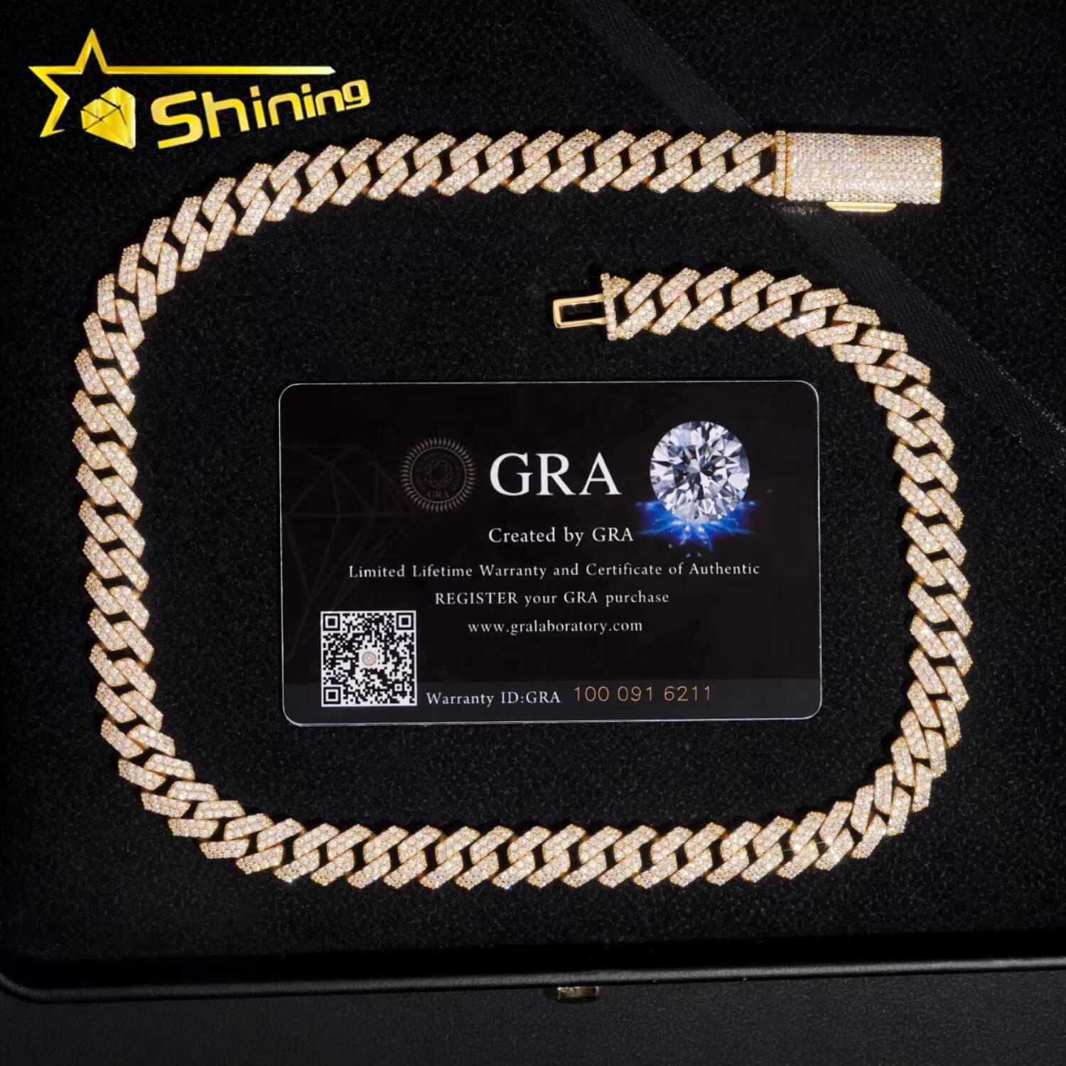 Hip Hop Popular Iced Out High Quality Rose Gold 10mm 925 Silver Moissanite Cuban Link Chain