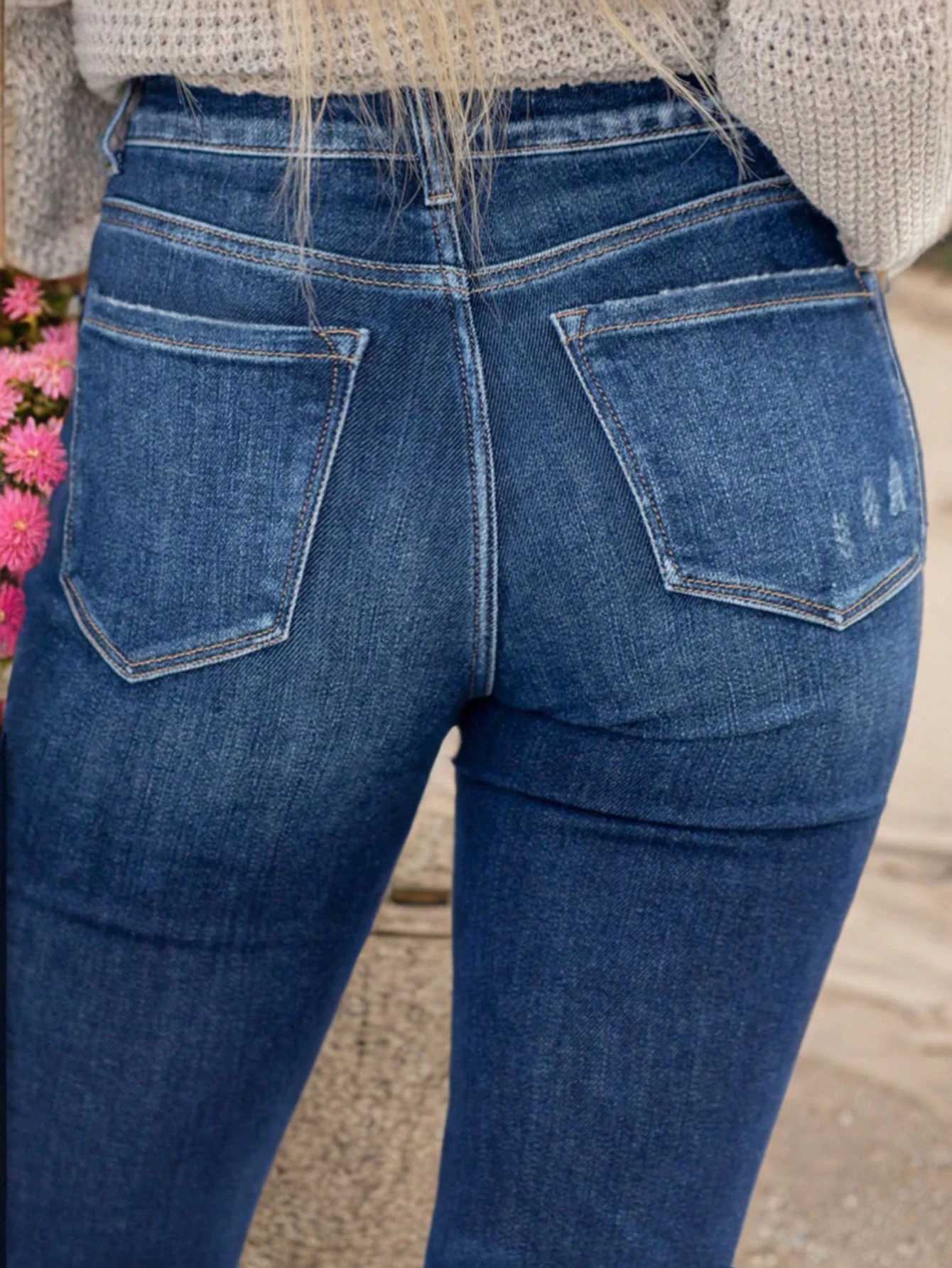 New Womens Fashion Ripped Jeans Elegant Casual Long Denim Pants for Stylish Comfort J251031