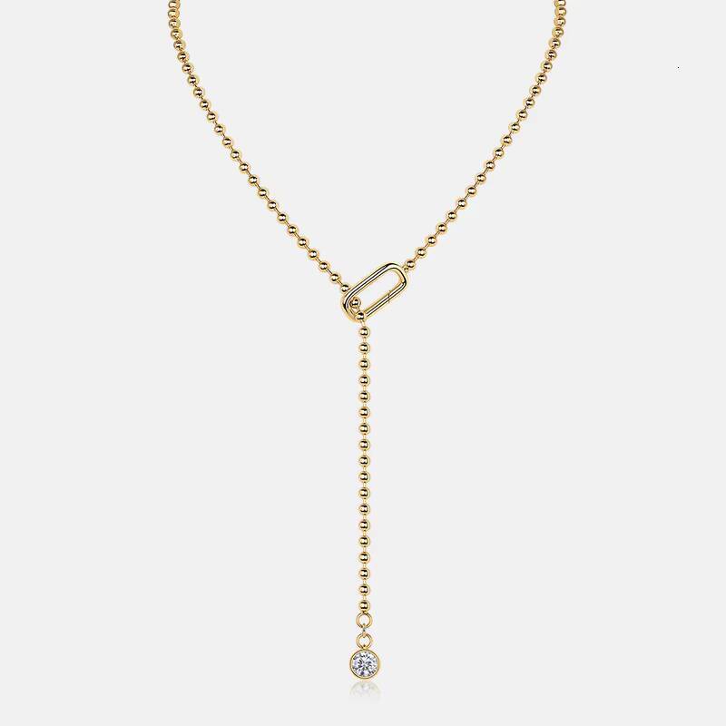 Bubble Moissanite Diamond Pendant Gold Plated Silver Necklace Women Fine Collarbone Chain Ajustable Moissanite Chocker Necklace