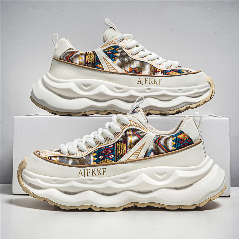 2025 Summer New Mens Platform Running Shoes Breathable Anti Slip Sneakers Trendy Printed Casual Shoes free shipping hot sale