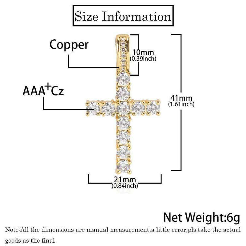 TopBg 5A Zircon Cross Pendants Necklace Platinum Plated Men Women Lover Gift Couple Religious Jewelry