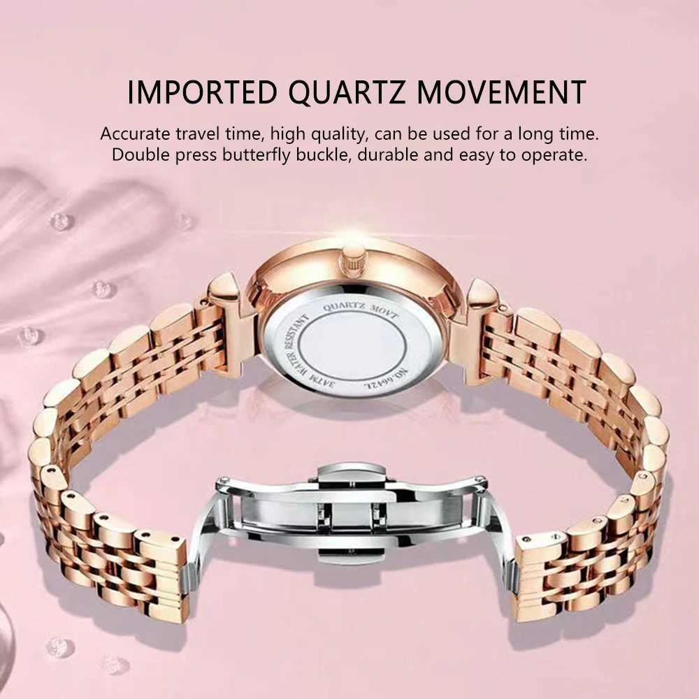 Luxury Classic Golden Woman Steel Strap Roman Scale Rhinestone Calendar Quartz Fashion Girls Wrist Relogio MasculinoW251031