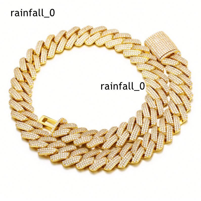 S925 Sterling Silver High Quality Three Row Moissanite 20MM Miami Cuban Link Moissanite Cuban Chain