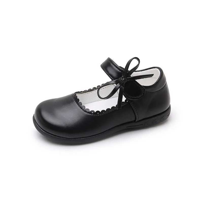 Fashion Girls Leather Shoe2025autumn New Style Westernstyle Child Flat Shoe Retro Girl School Performance Girls Versatile ShoesT251101