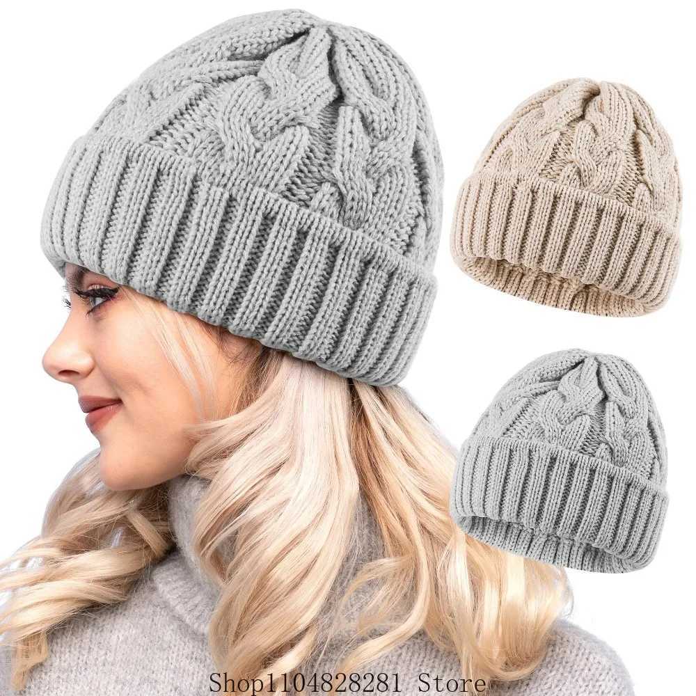Winter Women Hat 2025 New Autumn Handmade Female Warm Cap Knitted Beanie Girl Hats Woman Bonnet Femme Chunky Thick Stretchy HatsXJ251101
