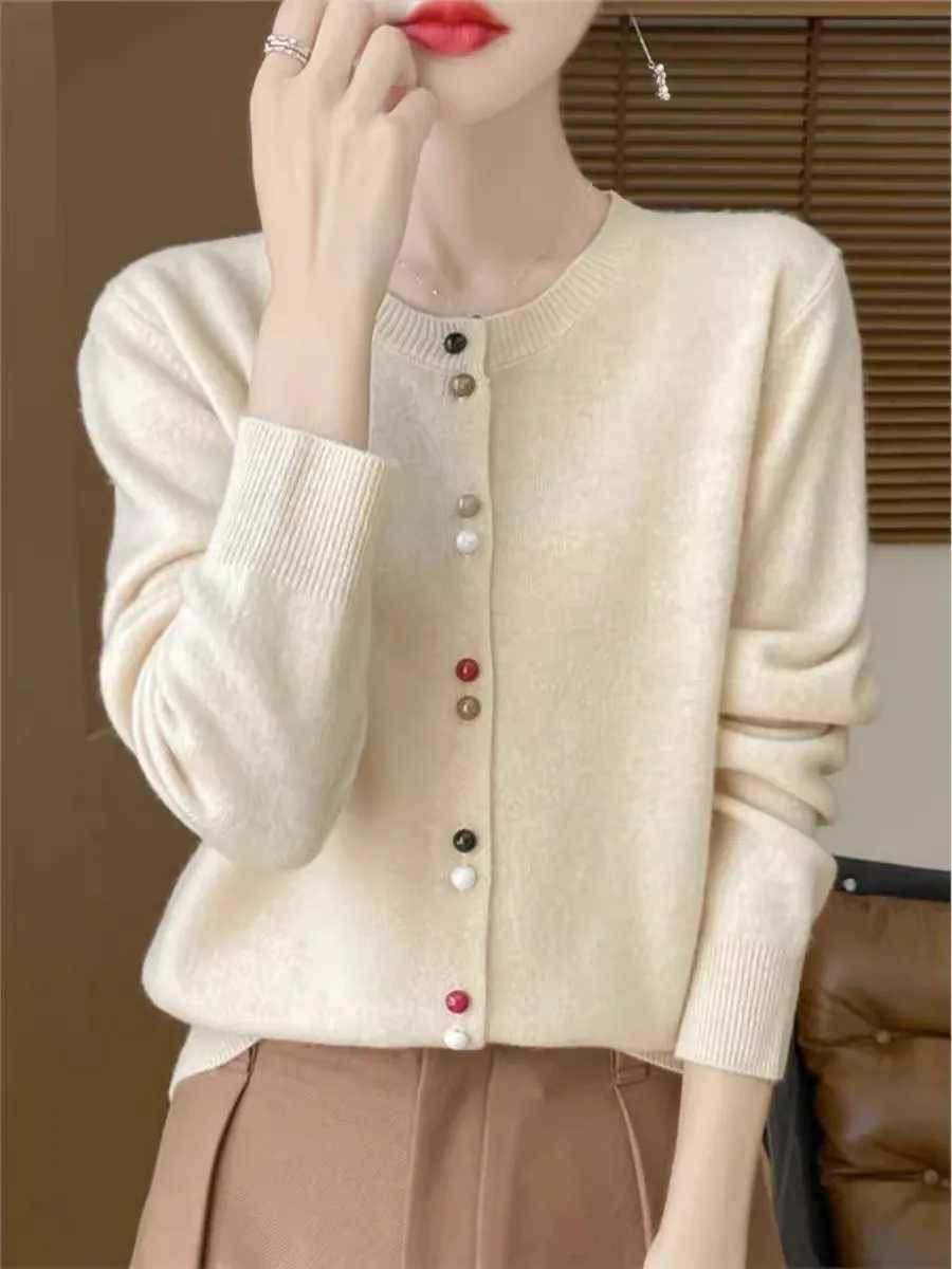 Women Cardigans Autumn Winter Oneck soft Solid Sweater Long Sleeve Single Breasted Knit Cardigan Spring Fashion Korean JumperT251101
