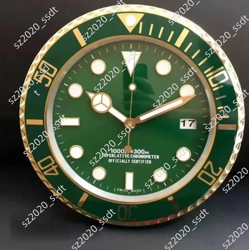 Metal home decoration wall clock luxurious modern design quartz large wall watch stainless steel date night light silent