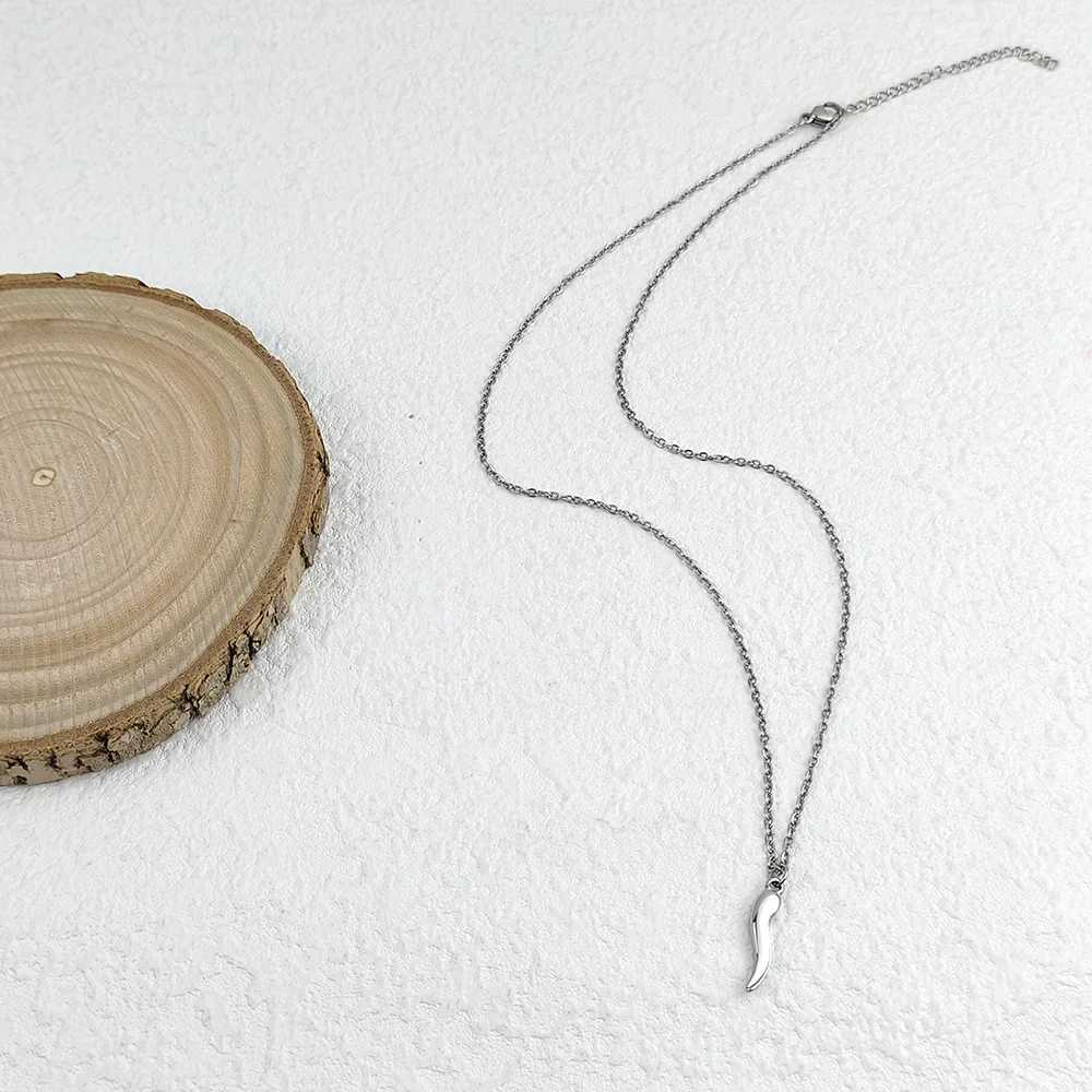 Small pepper drop stainless steel gold plated necklace for women silver box chain necklace black jewelryC250407
