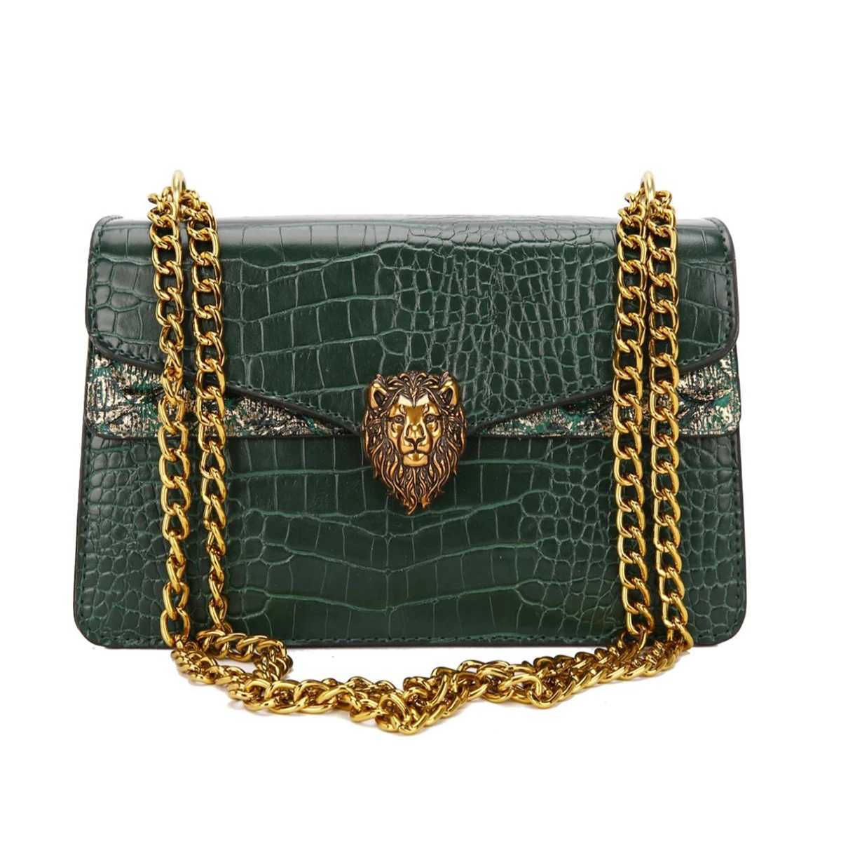 New fashion retro simple chain underarm bag crocodile pattern square bag highvalue trendy shoulder bagW251101