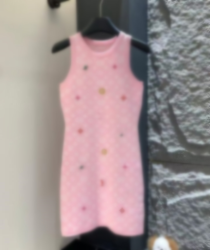 Designer Womens Casual Dresses Summer New pink Blue Yellow Outdoor Sexy Embossed Embroidered Vest Womens Dress