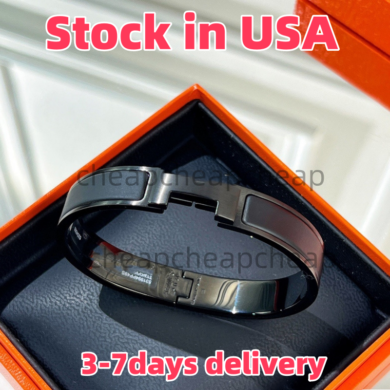Classic Bracelets Men Women Couple Designer Enamel Bracelet Mens Black Bangle Frosted Buckle Bangles 12Mm Wide Size 17/19/21 Jewlelry