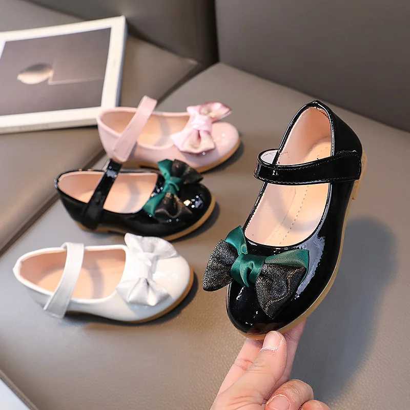 Childrens Leather Shoes New Fashion Baby Girls Performance Bowknot Cute Princess Shoes Soft Flats Nonslip Casual Shoes H692T251101