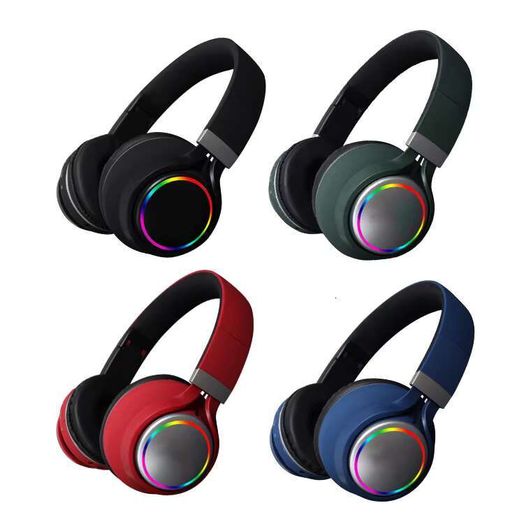 Good Foldable Sweatproof Rechargeable Stereo Hifi Bt Wireless Games Bass Headphone Headset Earbuds with Led Light Glowing //