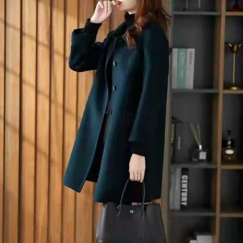 New Korean Midlength Woolen Jacket for Women Loose Versatile Ins Fashion CoatT251101