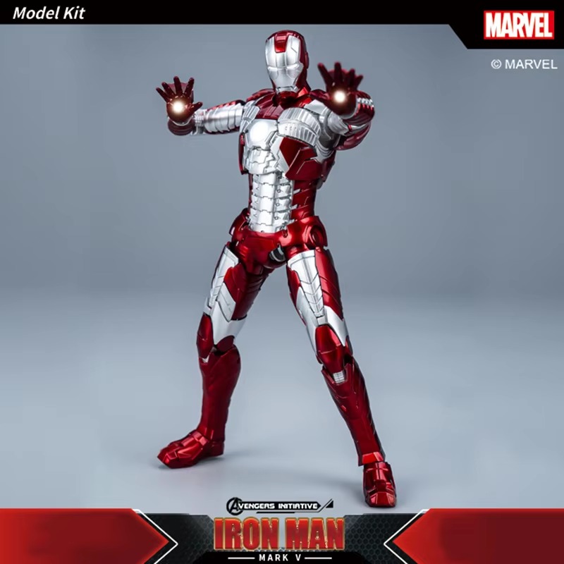 Fondjoy Marvel Avengers Iron Man MK5 1/12 Scale ABS Action Figure, Movable Joints Collectible Model Kit for Boys Adult Collectors, Birthday Gifts