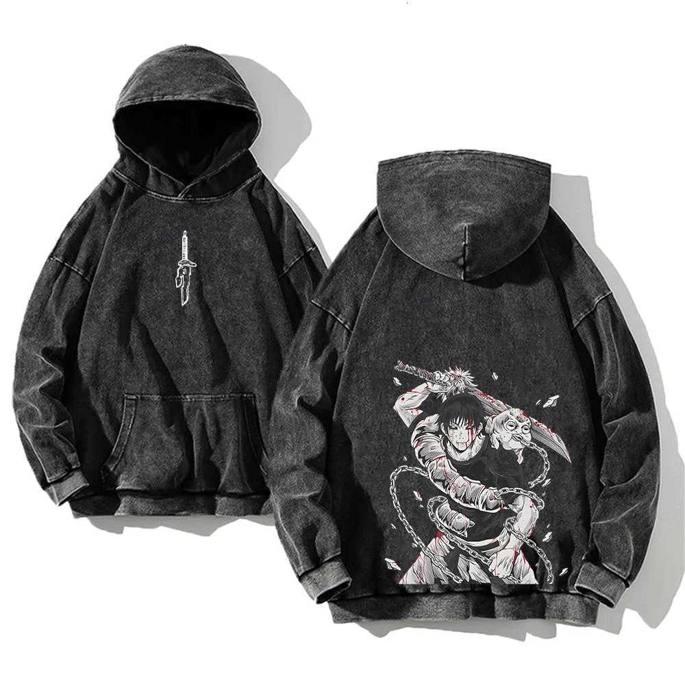 Jujutsu Kaisen Anime Acid Hoodies Contain Cotton Mens Clothing Vintage Washed Hoodies Long Sleeve Hip Hop Sweatshirt Unisex1 D251101