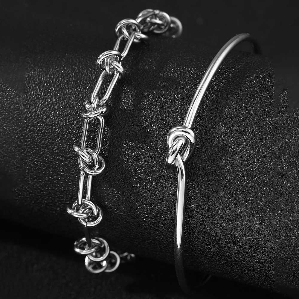 Stainless Steel Bracelets 2 Popular Creative Knot Bracelets Vintage Design Bracelets Womens Jewelry Unusual Gifts New Y250329