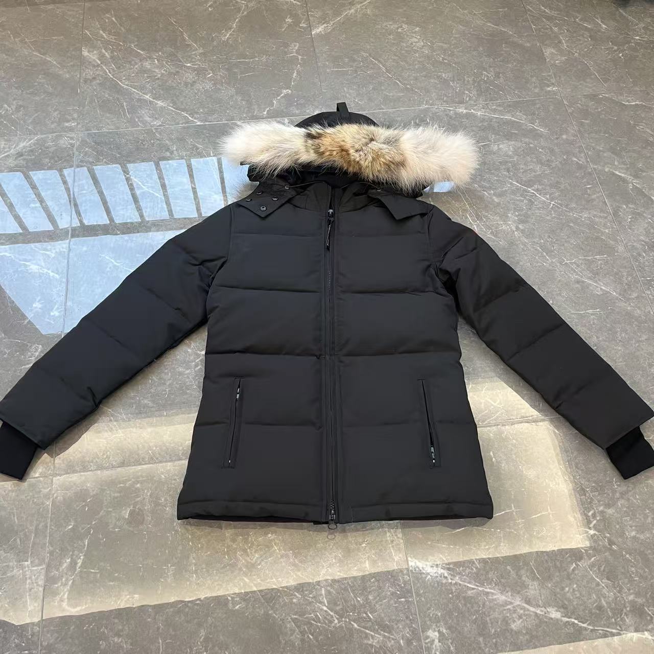 Womens puffer designer winter jacket coat canadian mystique coyote fur winter thickened womens extra long hooded coat Long parka down Jacket waterproof