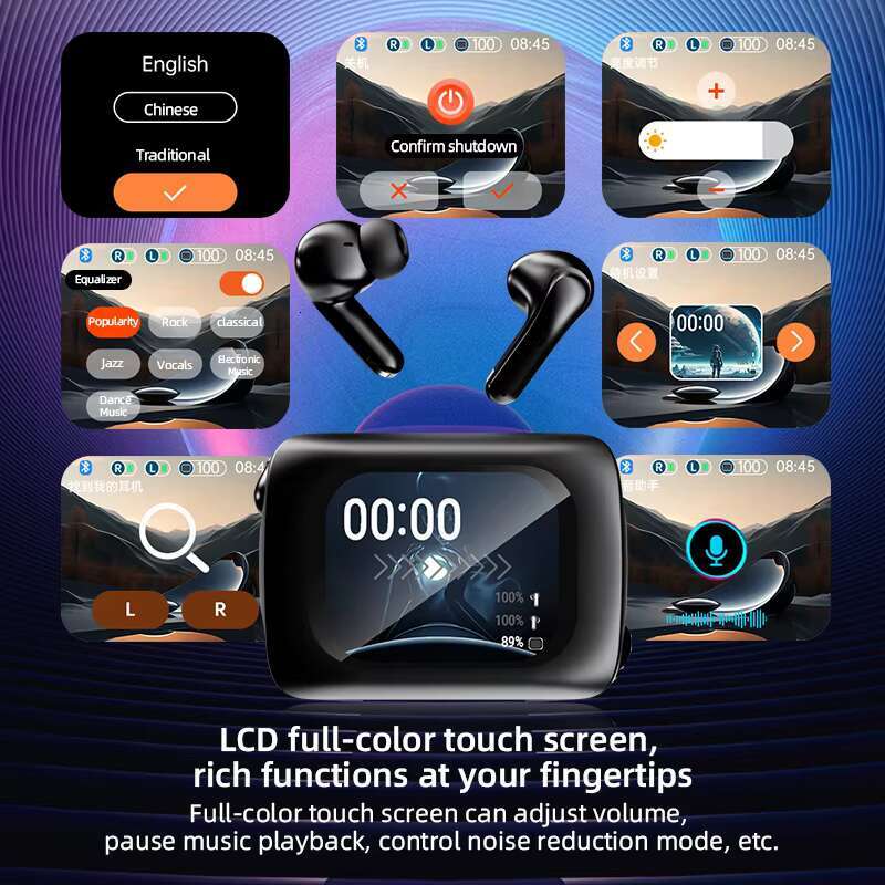 Custom ANC Couple Deep Bass TWS Music Play Cool Wireless Earbuds Tws Earphone for Promotion Gift