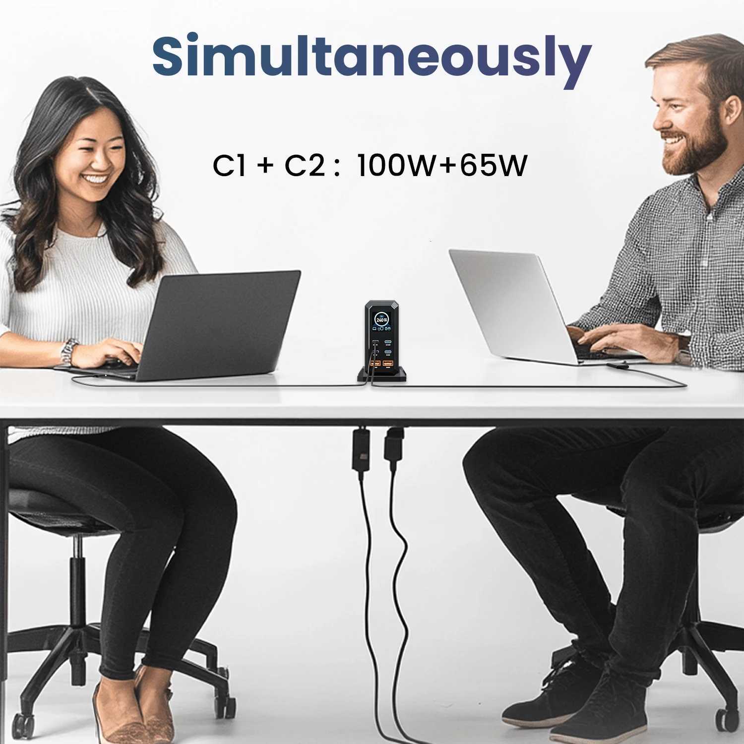 ASETECH 240W GaN Fast Charging Station 6 in 1 140W PD31 USB Type C PD QC30 PPS Desktop Charger For Book iPhone 16 Y251101