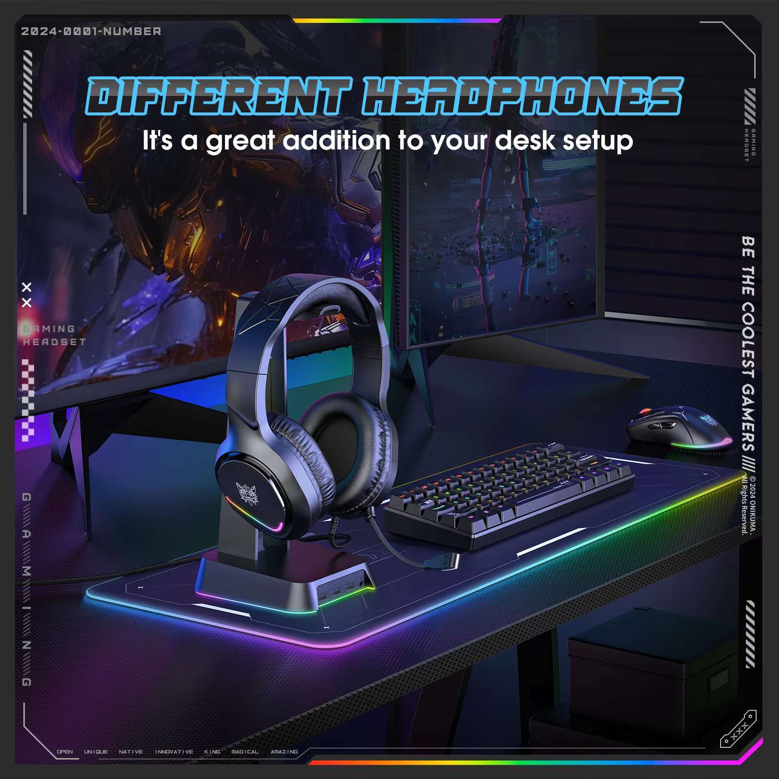 ONIKUMA X31 Stereo Wired Computer Headphones With LED Light Mic Soft Memory Earmuffs Overhead Headset Gaming Accessories