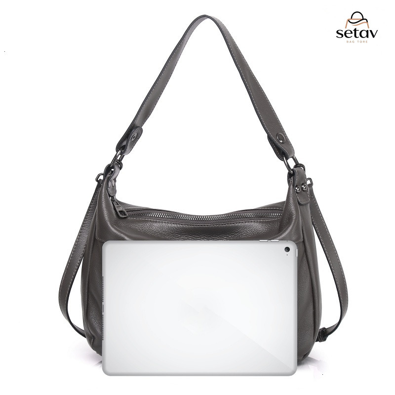 Fashion Genuine Leather Shoulder Bags Casual Versatile Cross Body Handbags Purses Cowhide Women Bag Genuine Leather Zipper Style Check Bagvoyage