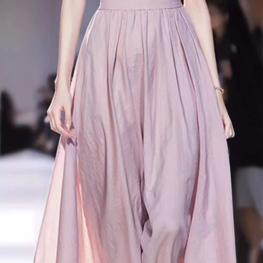 T5175 High quality 2025 new style light luxury high-end waist long skirt French style beautiful unique purple sleeveless dress
